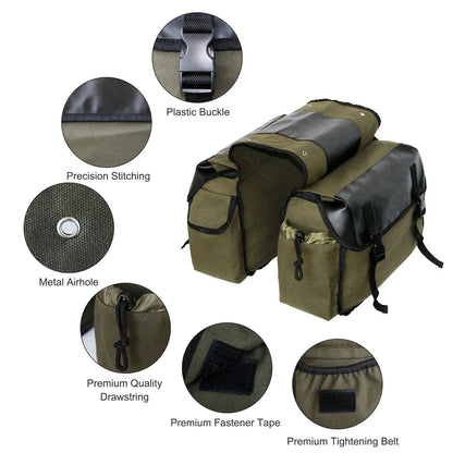 Motorbike Large Capacity Saddle Bag Motorcycle Riding Travel Canvas Waterproof Panniers Box Side Tools Bag Pouch