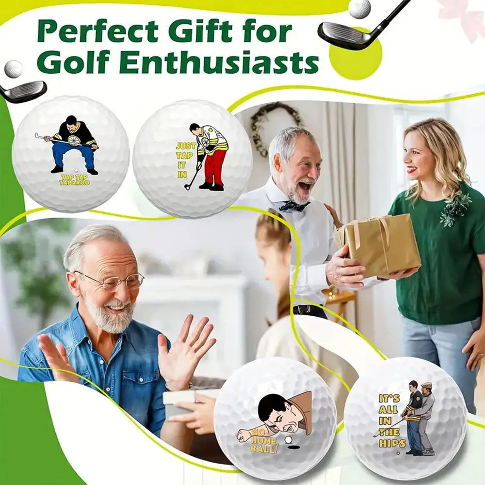4 Counts Funny Golf Balls Funny Golf Balls Gift Set Funny Novelty Golfer Present for Men Dad Golfing Fan One Standard Size