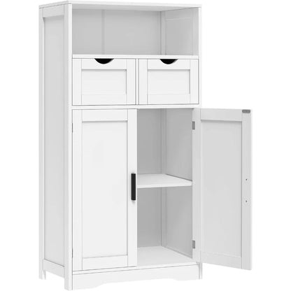 bathroom cabinet with doors and drawers, freestanding bathroom storage cabinet, adjustable shelves, for living room, kitchen, h