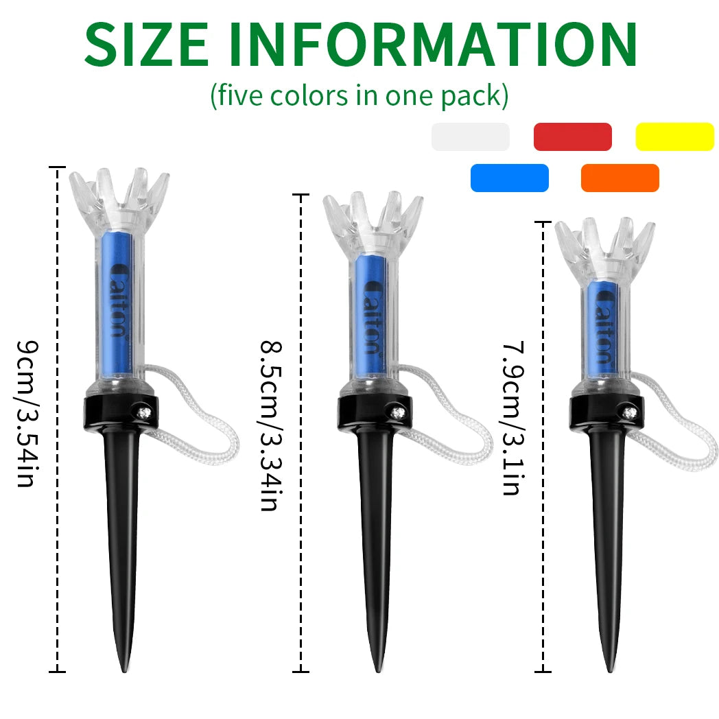 Improve Your Golf Game with the 5-piece Magnetic Plastic Golf Tee Set - 360-degree Bounce