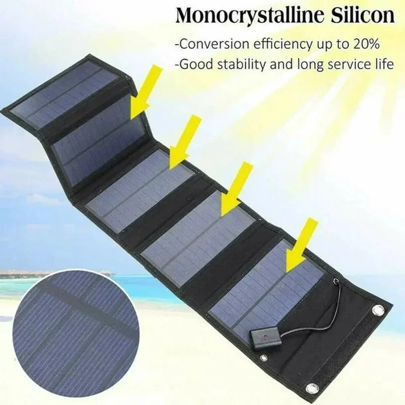 70/40W Foldable Solar Panel | 5V USB Portable Battery Charger For Cell Phone | Outdoor Waterproof Power Bank | For Camping Accessories