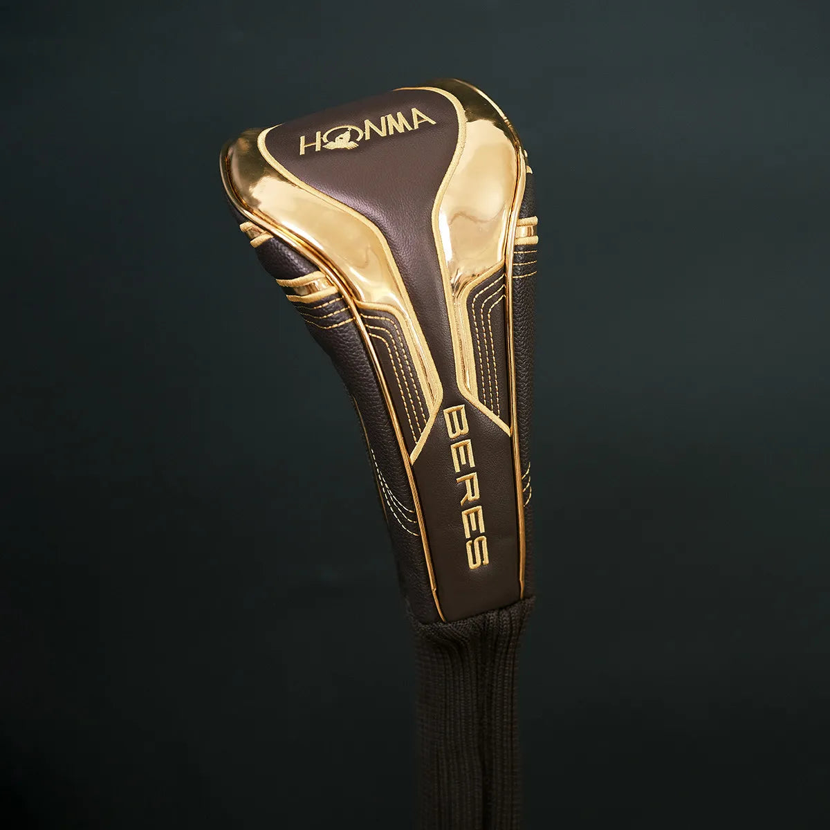 Premium Golden Golf Club Head Covers Set Luxury PU Leather Driver Fairway Hybrid Iron Putter Headcover Protector Set