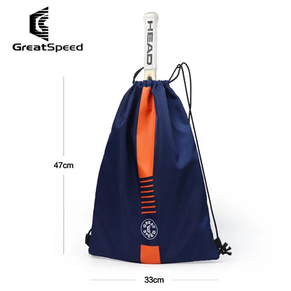 Greatspeed Waterproof Tennis Badminton Bag Drawstring Unisex Outdoor Travel Basketball Backpack for Fitness And Sports