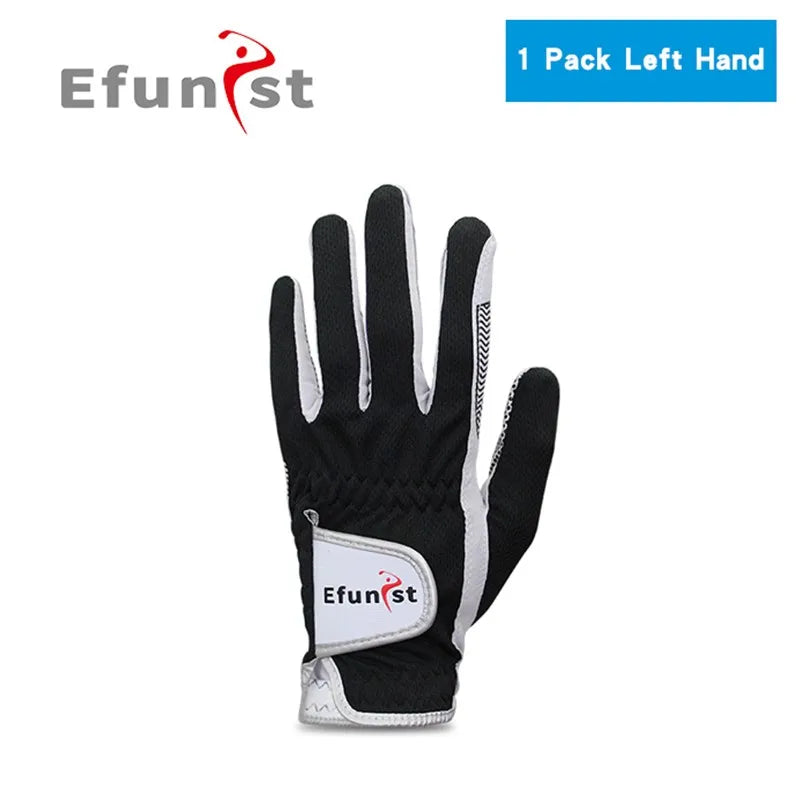 Men's Golf Glove Micro Soft Fiber Breathable 1 Pair or Worn on Left/Right Hand With Magic Tape Elastic Band 5 Colors Golf Gloves