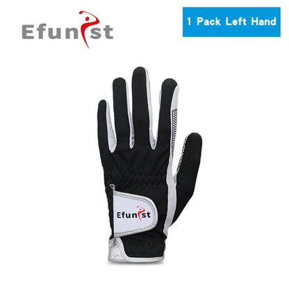 Men's Golf Glove Micro Soft Fiber Breathable 1 Pair or Worn on Left/Right Hand With Magic Tape Elastic Band 5 Colors Golf Gloves