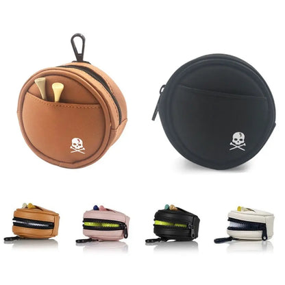 Leather Golf Waist Bag 4 Balls Capacity Protective Golf Storage Case Tee Holder Multi-function Golf Ball Storage Clip Men/Women
