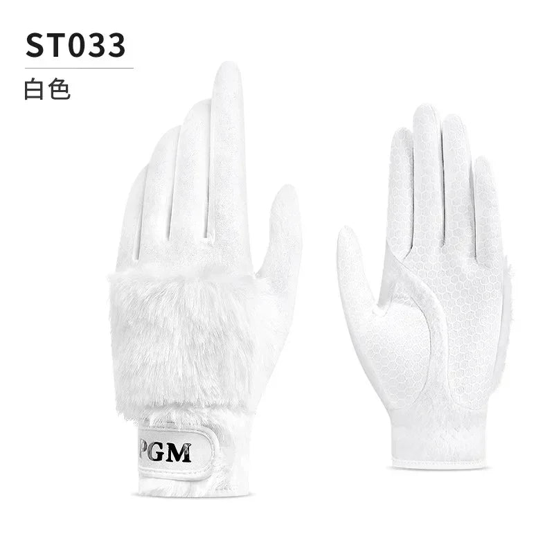 PGM Autumn And Winter Golf Gloves Women's Plush Thickened Plush Warm Gloves Two Hand Set