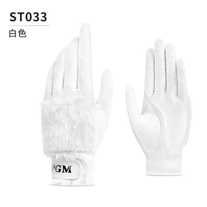 PGM Autumn And Winter Golf Gloves Women's Plush Thickened Plush Warm Gloves Two Hand Set