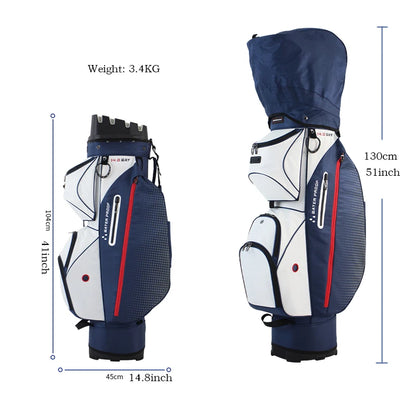 Multifunctional Golf Cart Bag, 14-Way Full Length Divider Top, Lightweight Durable Golf Club Carry Bag for Golf Course