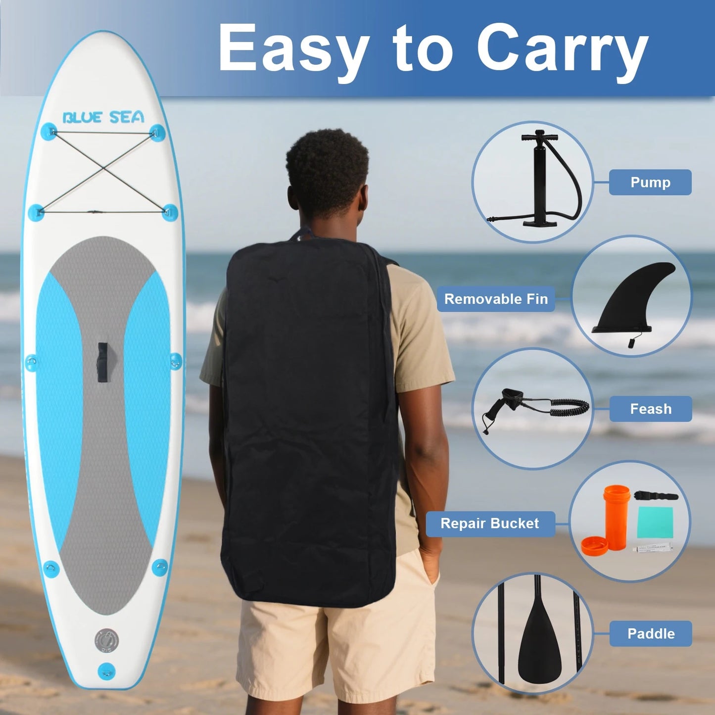 Inflatable Stand Up Paddle Board (SUP) | Versatile Yoga Paddle Board | Premium Accessories Included | For All Adult Skill Levels