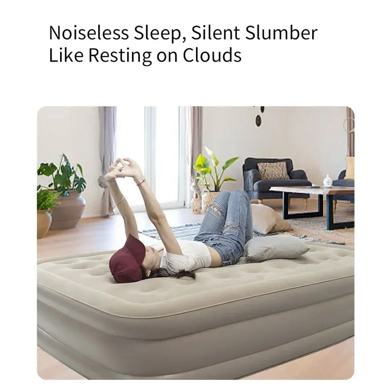 New Air Mattress with Built-In Pump | Self-Inflating Mat Cushion | Outdoor Tent Inflatable Bed | Double Sleeping Pad | for Camping or Indoor