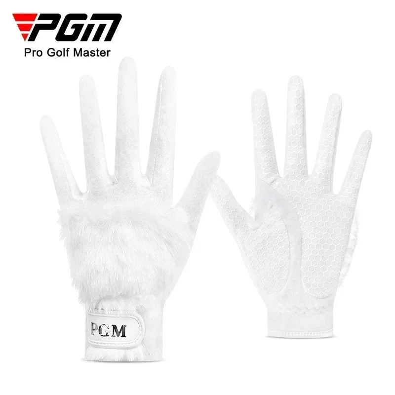 PGM Autumn And Winter Golf Gloves Women's Plush Thickened Plush Warm Gloves Two Hand Set