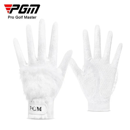 PGM Autumn And Winter Golf Gloves Women's Plush Thickened Plush Warm Gloves Two Hand Set