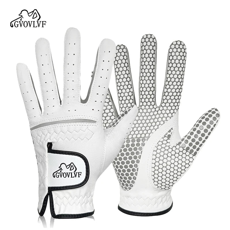 Golf Gloves Leather White Breathable Gloves On Both Sides Non Slip Soft And Comfortable Gift For Golfers