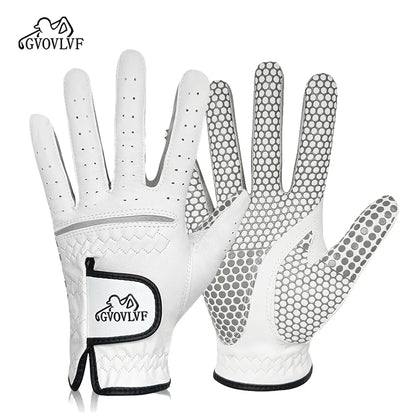 Golf Gloves Leather White Breathable Gloves On Both Sides Non Slip Soft And Comfortable Gift For Golfers