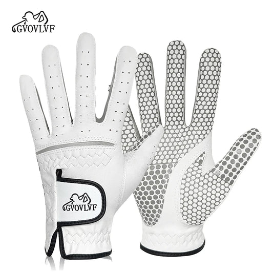 Golf Gloves Leather White Breathable Gloves On Both Sides Non Slip Soft And Comfortable Gift For Golfers