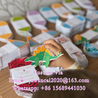 Custom Bamboo Shaped 3D Business Cards Creative Fold-out Cards Printing Folded Mirror Flyers Advertising Strategy Brochures QR