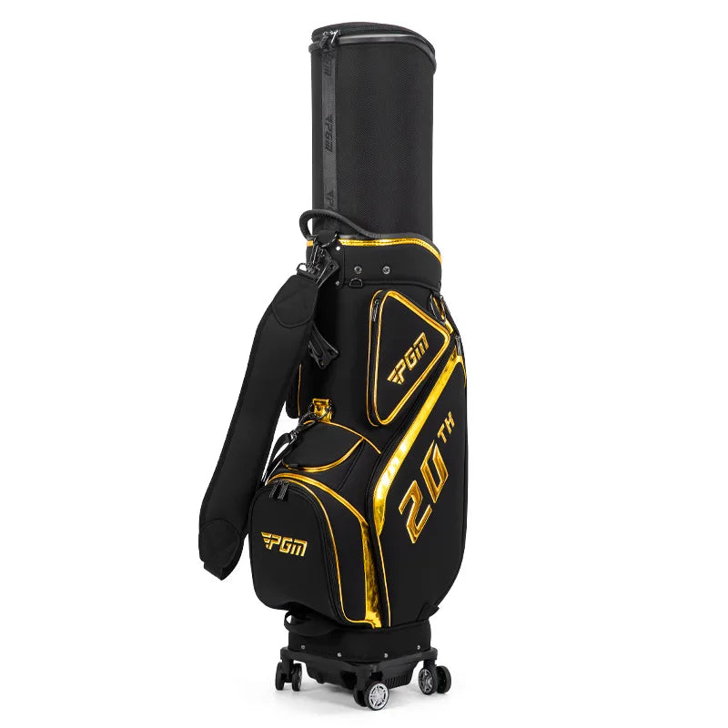 PGM Golf bag Men's and Women's Hard-Shell Telescopic Cap Golf Bag Omni-directional four-wheel push suitcase for air transport