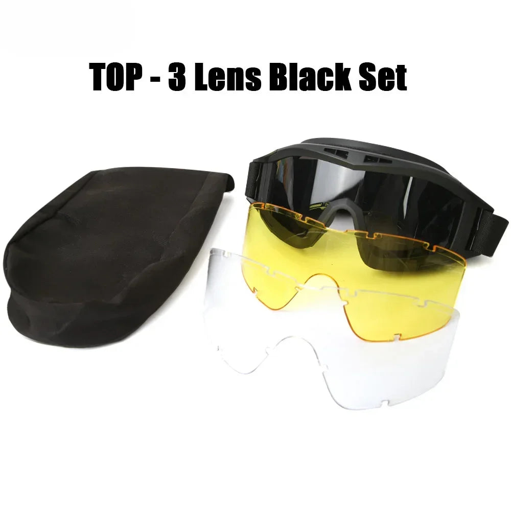 Outdoor tactical glasses, desert locust military fan goggles, dust-proof shooting, motorcycle CS shock resistant sports glasses