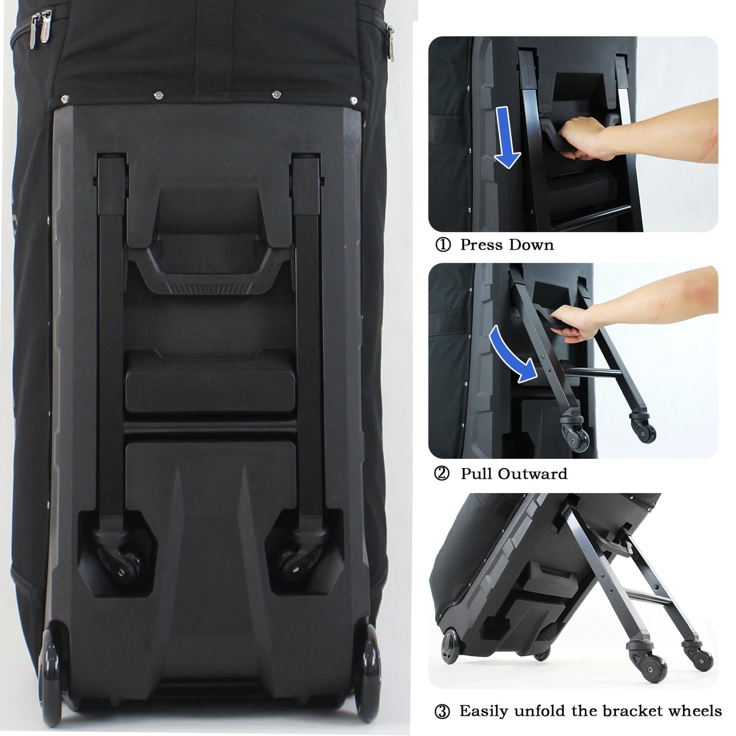 Golf Travel Bag for Airlines, 4-Wheel Rolling Golf Club Travel Cover, Thick Padded Anti-Collision Golf Airline Bag with Hidden R