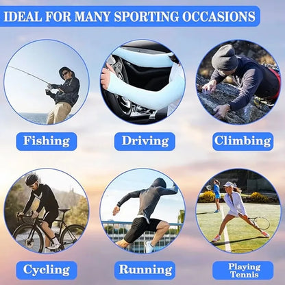 4 Pairs Summer Ice Silk Sun Protection Ice Sleeve Unisex Fashion Outdoor Sports Cycling Driving Sun Protection Arm Sleeve