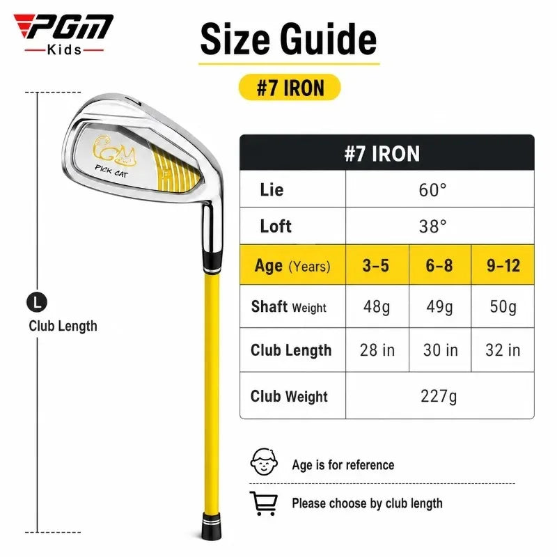 Golf Club Boys And Girls #7 Iron Children'S Beginner Practice Lightweight Carbon Club Height Elastic Carbon Rod
