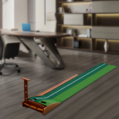 Indoor Golf Putting Green Practice Mat Exerciser W/Auto Ball Return Training Aid