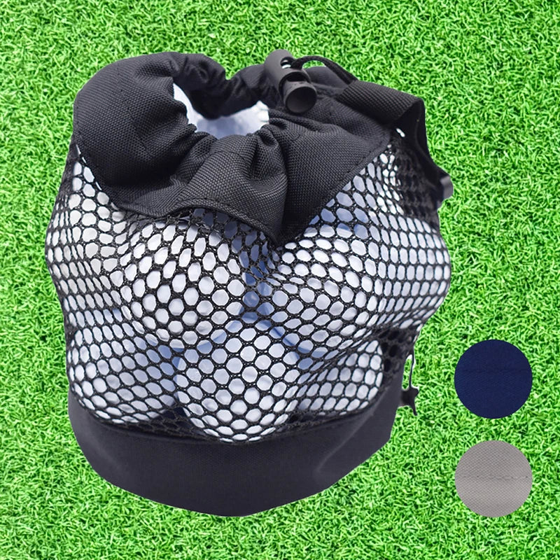 1Pc Golf Ball Pouch Bag With Drawstring Closure High Quality Mesh Nylon And Hanging Plastic Clip Convenient To Hang On Golf Bag