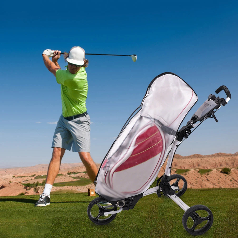 PVC Golf Bag Rain Cover with Hood Clear Golf Cart Travel Bag Golf Bag Protector Golf Trolley Rain Bag Outdoor Sporting Supplies