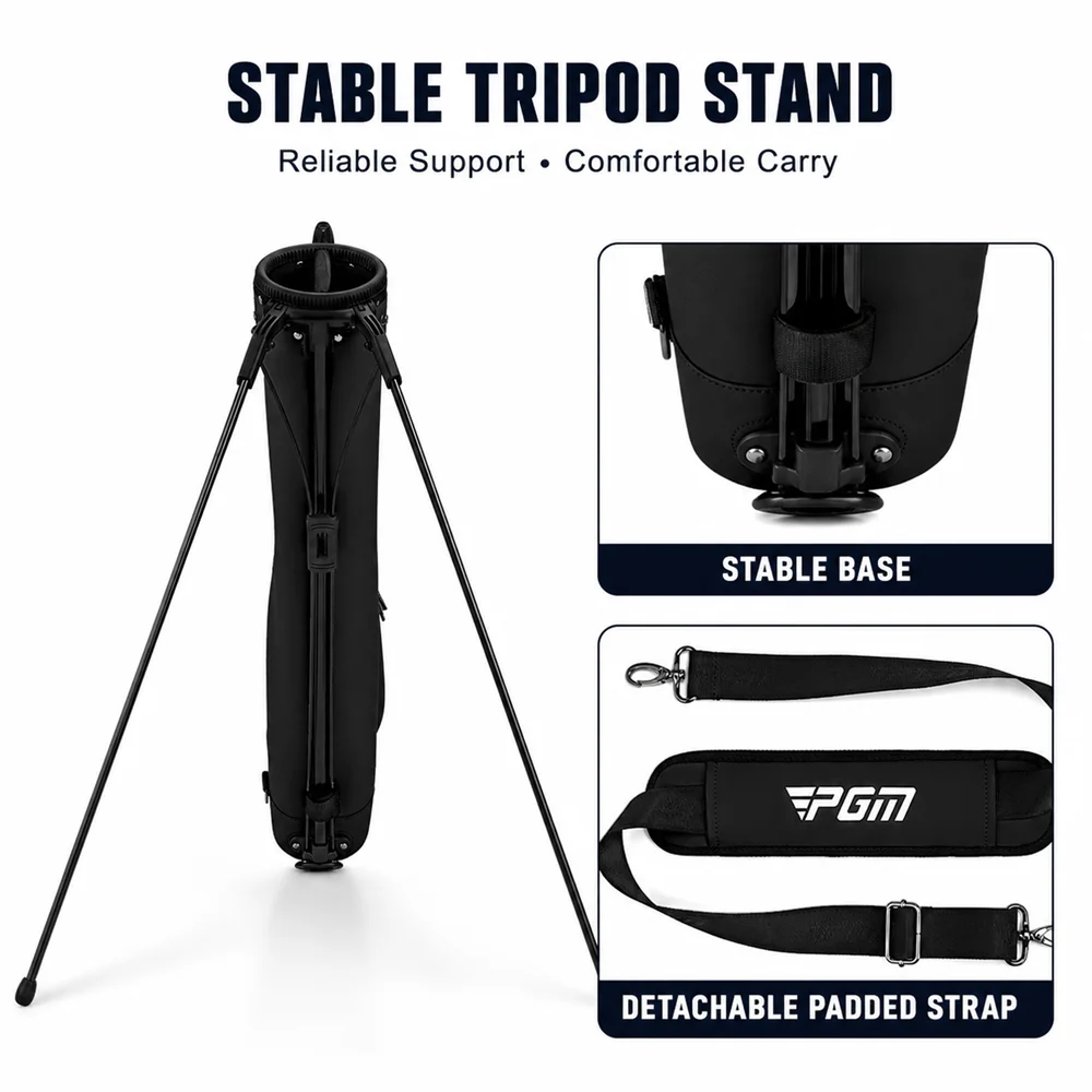 Ultra Light Sunday Golf Stand Bag 1.4kg Water-Resistant PU Carry Bag for 5-6 Clubs Men Women