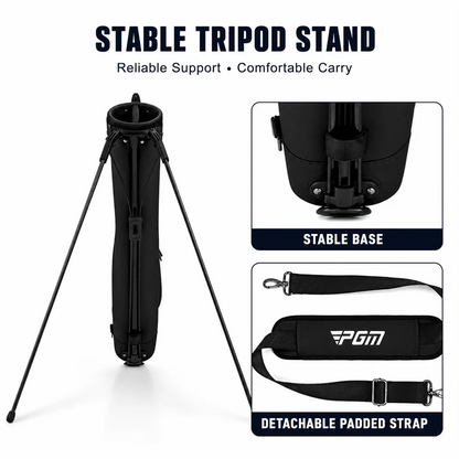Ultra Light Sunday Golf Stand Bag 1.4kg Water-Resistant PU Carry Bag for 5-6 Clubs Men Women