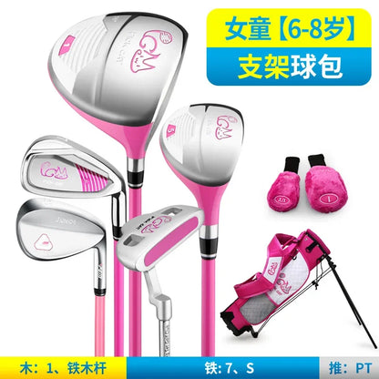 Kids Golf Club Set for 3‑12 Years Old Boys Girls Graphite Shaft Junior Beginner Training Kit Wood Iron Putter with Golf Bag Gift