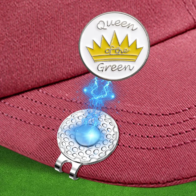 Crown Pattern Golf Ball Marker Easy to Attach Magnetic Hat Clip Golf Supplies Accessories Jewelry Gift for Golfer Friends