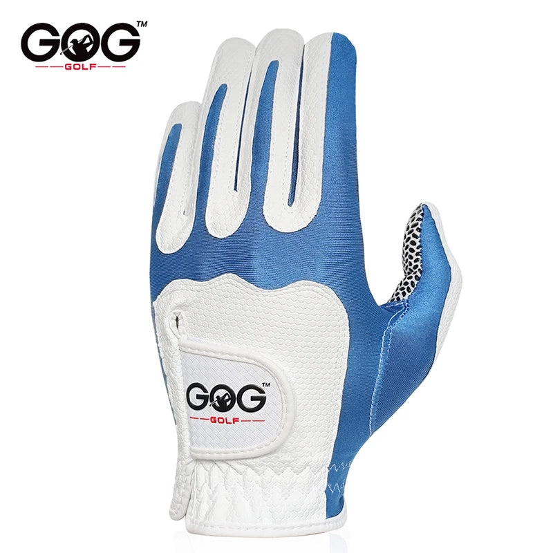 1pc Golf Gloves PU Leather Superelasticity Magic Gloves 2 Colour Blue Red For Men Schoolboy Gentleman For Game Ball New