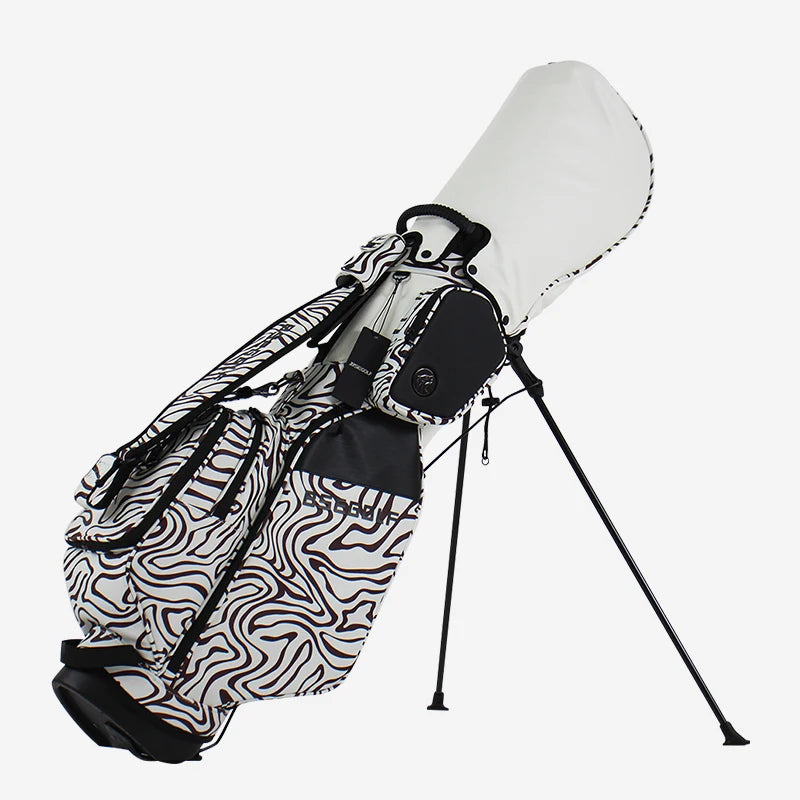 Lightweight Golf Stand Bag 7.5-Inch Small Diameter Full Set of Club Bag 5 Compartments Top Frame High-Quality Synthetic Leather
