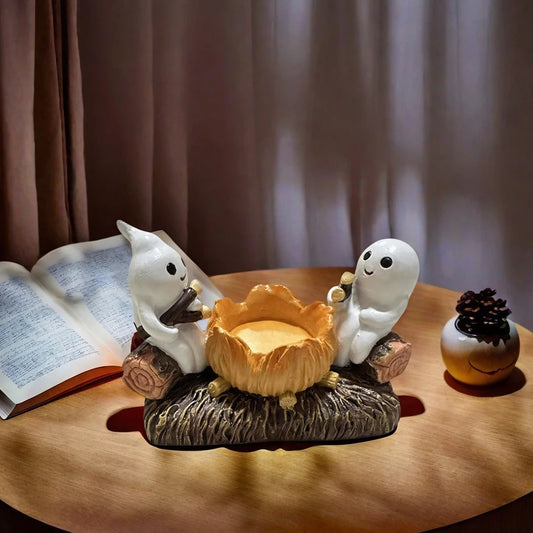Ghost Candle Holder Without Candles, Decorative Metal Stand, Halloween Home Decoration, Unique Ghost Design, Perfect for Spooky
