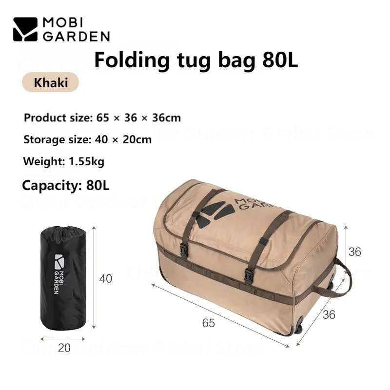 MOBI GARDEN 80L/110L Large Space Tugboat Bag Camping Portable Storage Travel Folding Luggage Box Wear-Resistant Sundries Package