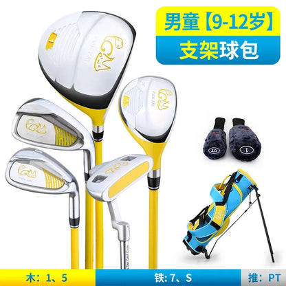 Kids Golf Club Set for 3‑12 Years Old Boys Girls Graphite Shaft Junior Beginner Training Kit Wood Iron Putter with Golf Bag Gift