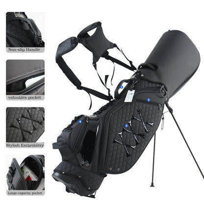 Stylish Golf Stand Bag, 7-Way Top Divider,, Lightweight Double Shoulder Golf Club Bag, Premium Eco-Friendly PU Leather