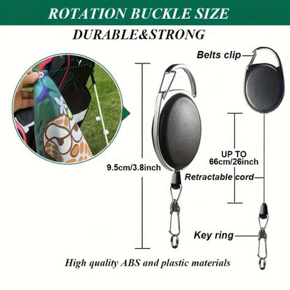 New High-quality Golf Towel,  Double-sided Printing, Retractable Hook, Quick-drying, Machine Washable, Suitable for Golf Bag