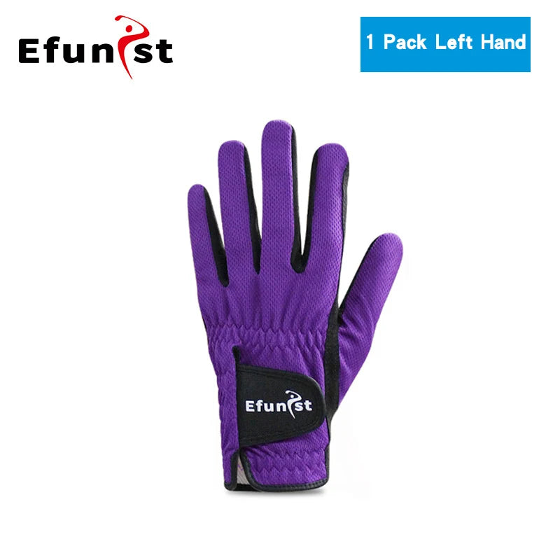 Men's Golf Glove Micro Soft Fiber Breathable 1 Pair or Worn on Left/Right Hand With Magic Tape Elastic Band 5 Colors Golf Gloves