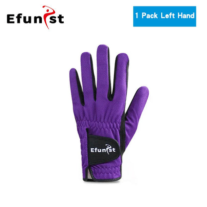 Men's Golf Glove Micro Soft Fiber Breathable 1 Pair or Worn on Left/Right Hand With Magic Tape Elastic Band 5 Colors Golf Gloves