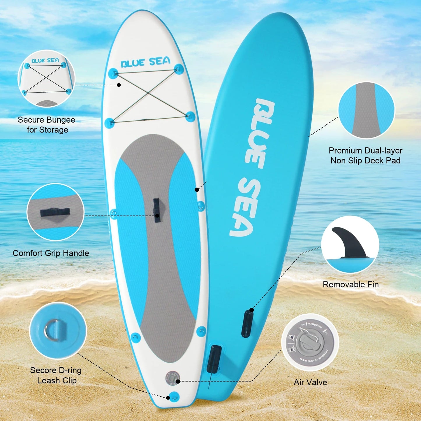 Inflatable Stand Up Paddle Board (SUP) | Versatile Yoga Paddle Board | Premium Accessories Included | For All Adult Skill Levels