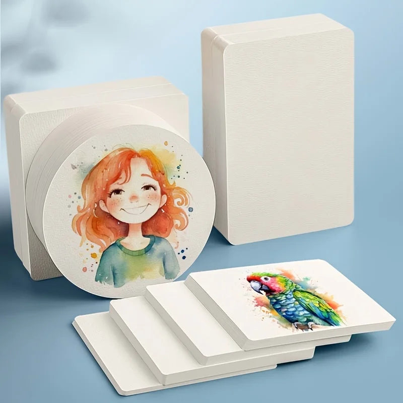 50PCS Premium Watercolor Paper, Dual-Use Art Craft Paper, Thick Sketch Paper, For Watercolor Painting, Drawing, Sketching