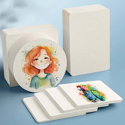50PCS Premium Watercolor Paper, Dual-Use Art Craft Paper, Thick Sketch Paper, For Watercolor Painting, Drawing, Sketching
