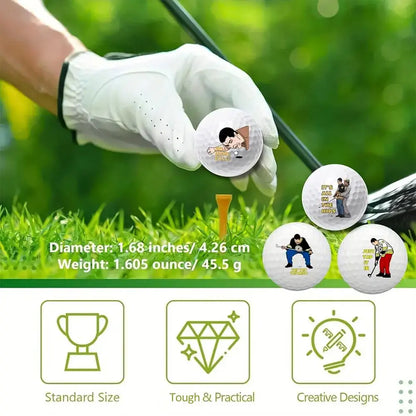 4 Counts Funny Golf Balls Funny Golf Balls Gift Set Funny Novelty Golfer Present for Men Dad Golfing Fan One Standard Size