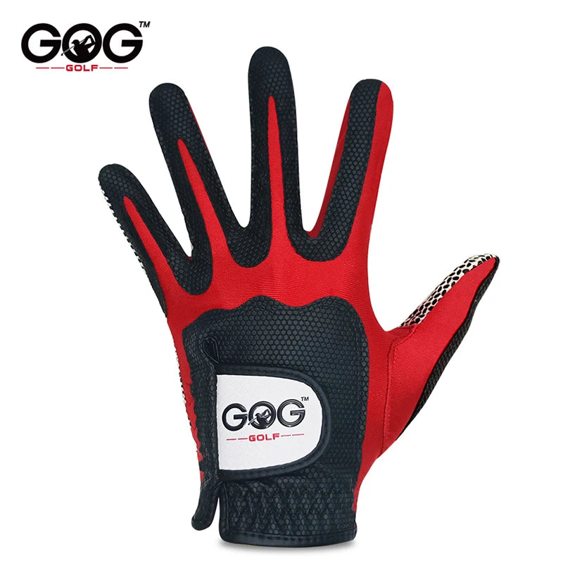 1pc Golf Gloves PU Leather Superelasticity Magic Gloves 2 Colour Blue Red For Men Schoolboy Gentleman For Game Ball New