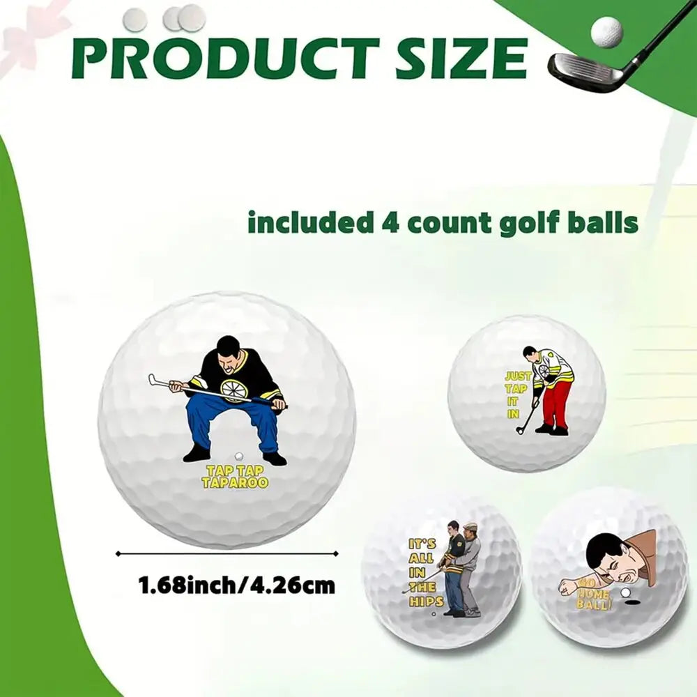 4 Counts Funny Golf Balls Funny Golf Balls Gift Set Funny Novelty Golfer Present for Men Dad Golfing Fan One Standard Size