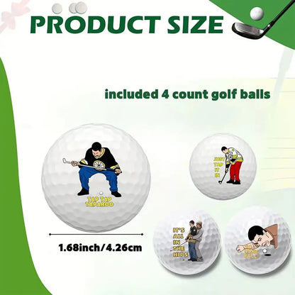 4 Counts Funny Golf Balls Funny Golf Balls Gift Set Funny Novelty Golfer Present for Men Dad Golfing Fan One Standard Size