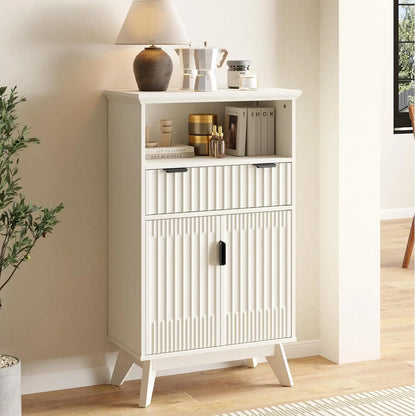 65" Buffet Sideboard with 4 Doors Adjustable Shelves Coffee Bar Console for Dining Living Entryway White Customized